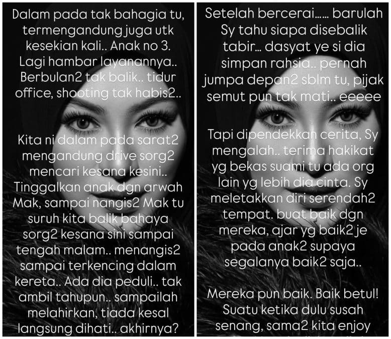 Image from: “Selepas Cerai Baru Tahu Siapa Di Sebalik Tabir” – Abby Abadi Luah Derita Dipendam