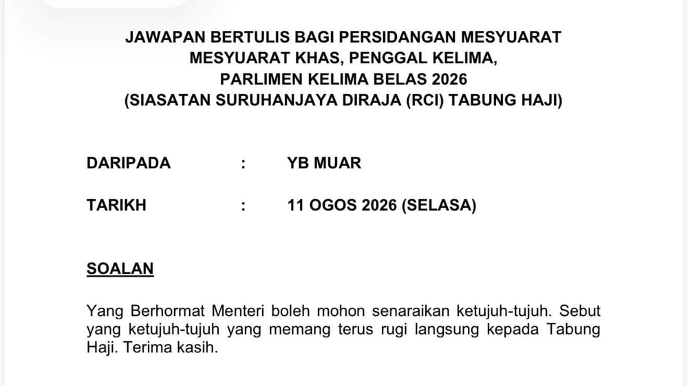 Image from: Syed Saddiq Dedah 7 Pelaburan Tabung Haji Rugi RM2.58 Bilion