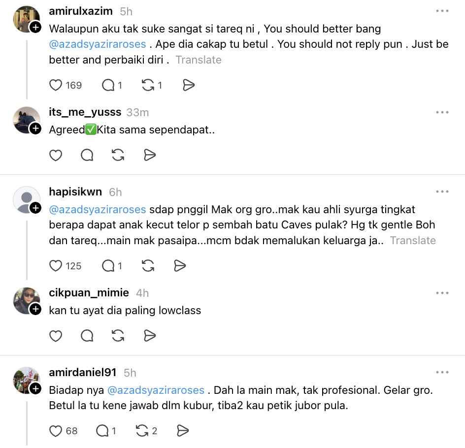 Image from: Libatkan ibu, netizen anggap kata-kata Pak Azad ke Tareq Fit melampau -“Celupar mulut!”