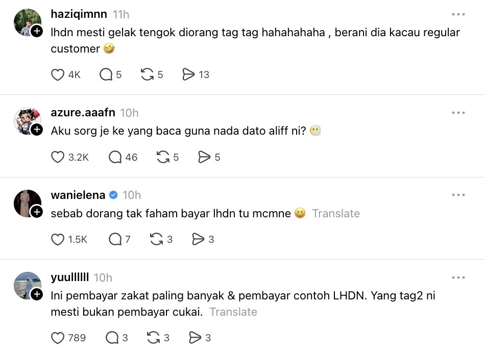 Image from: “Ingat papa baru berniaga sehari ke? Papa pembayar tegar LHDN” -Aliff Syukri