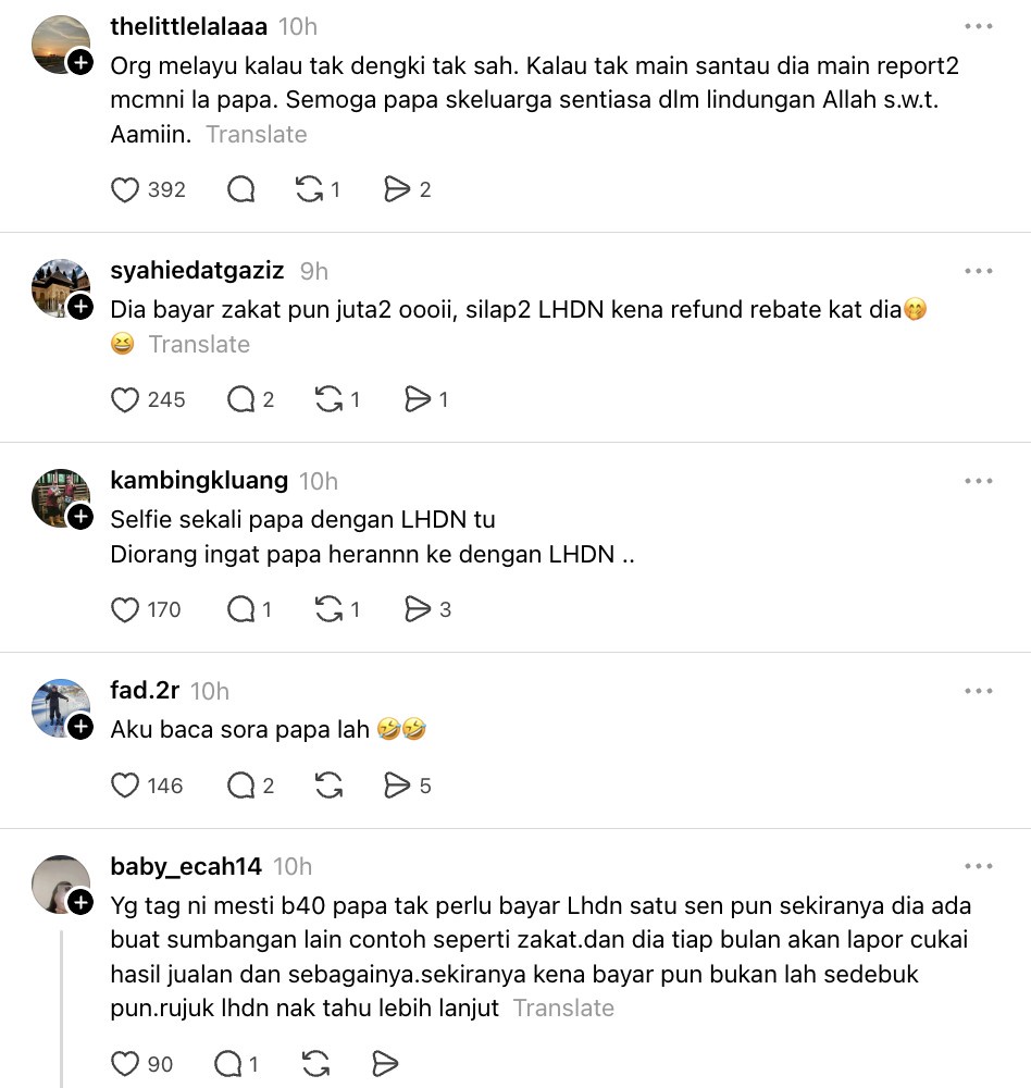Image from: “Ingat papa baru berniaga sehari ke? Papa pembayar tegar LHDN” -Aliff Syukri