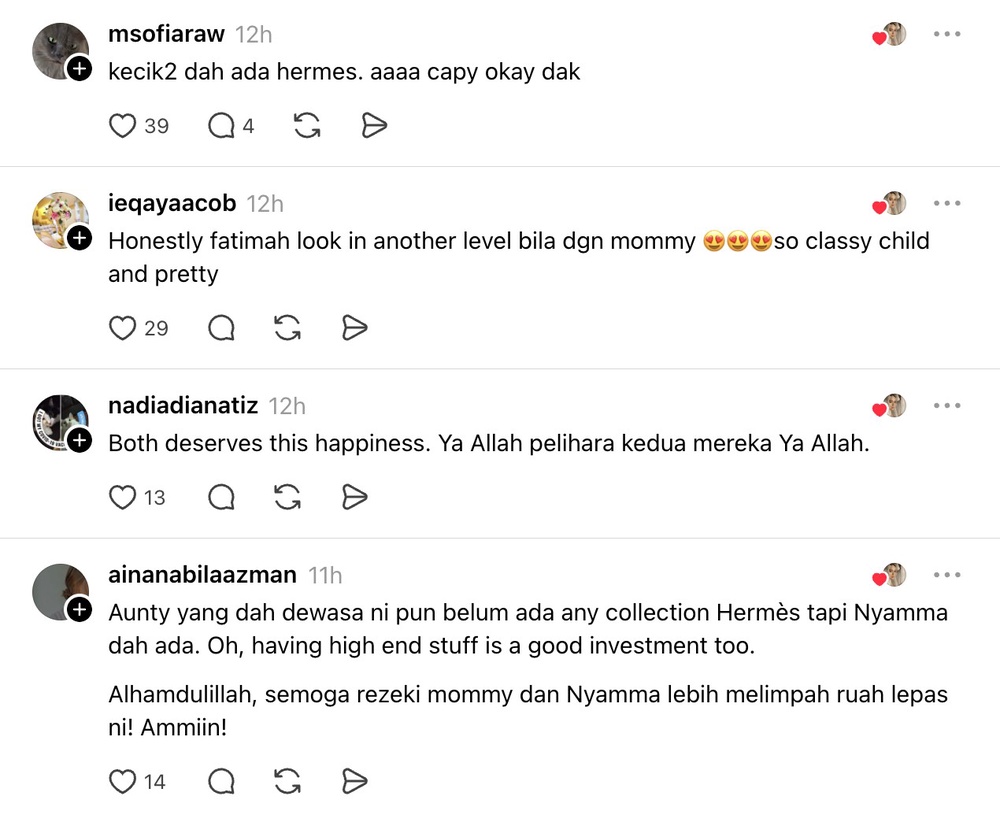 Image from: Fatima miliki beg tangan Hermes Kelly, netizen terkejut mula persoal harga – “Ni baru betul anak Fazura”