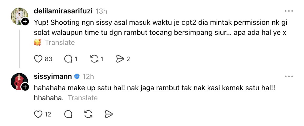 Image from: Individu persoal selebriti solat atau tidak? Sissy Imann kata sentiasa ambil wuduk sebelum mekap