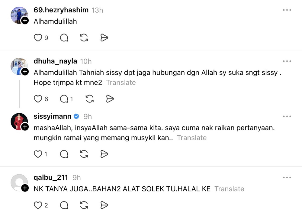 Image from: Individu persoal selebriti solat atau tidak? Sissy Imann kata sentiasa ambil wuduk sebelum mekap