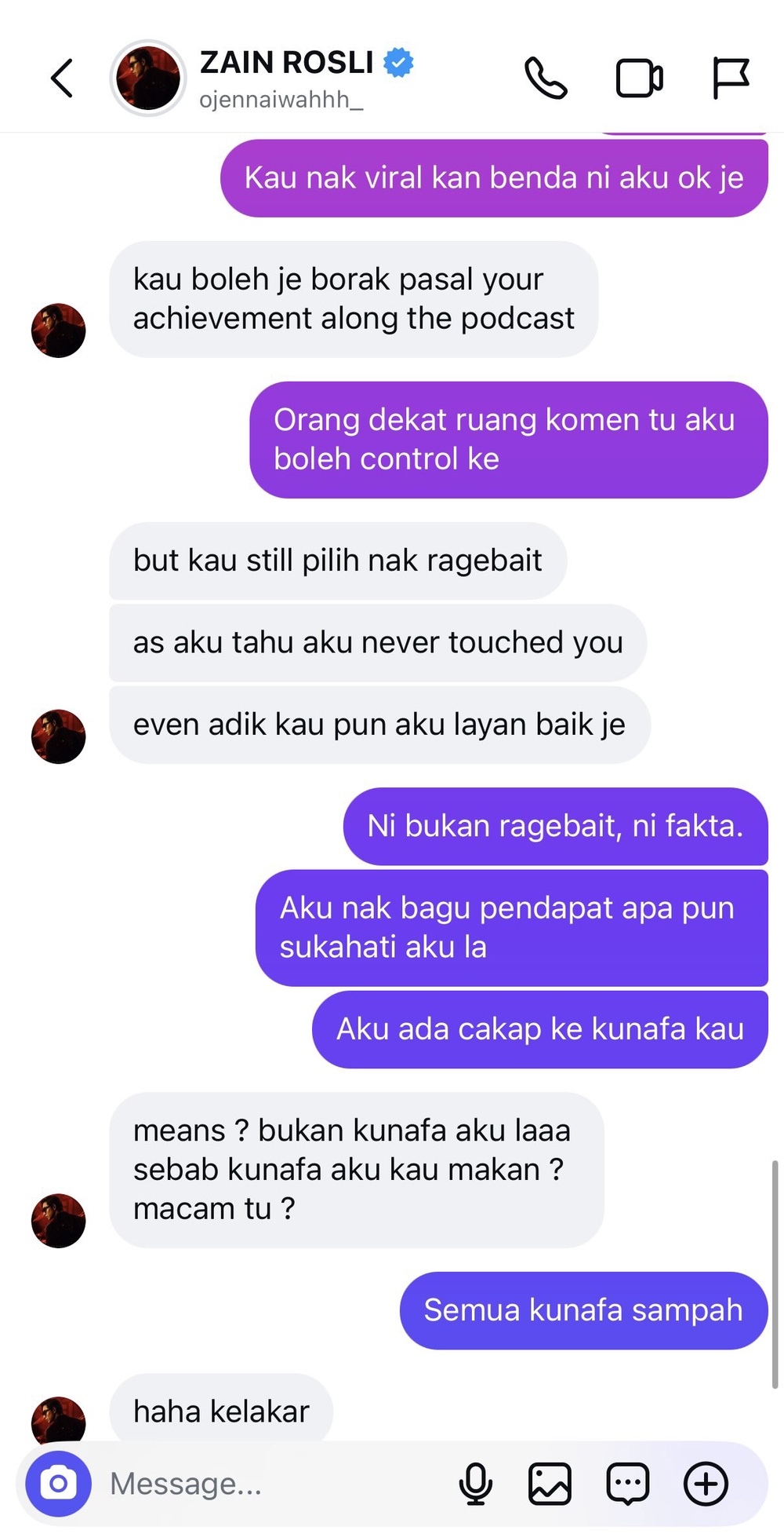 Image from: Kunafa makanan sampah? Ojen dakwa biadab, Johan Ghazali kekal pendirian takkan promosi makanan tak sihat!