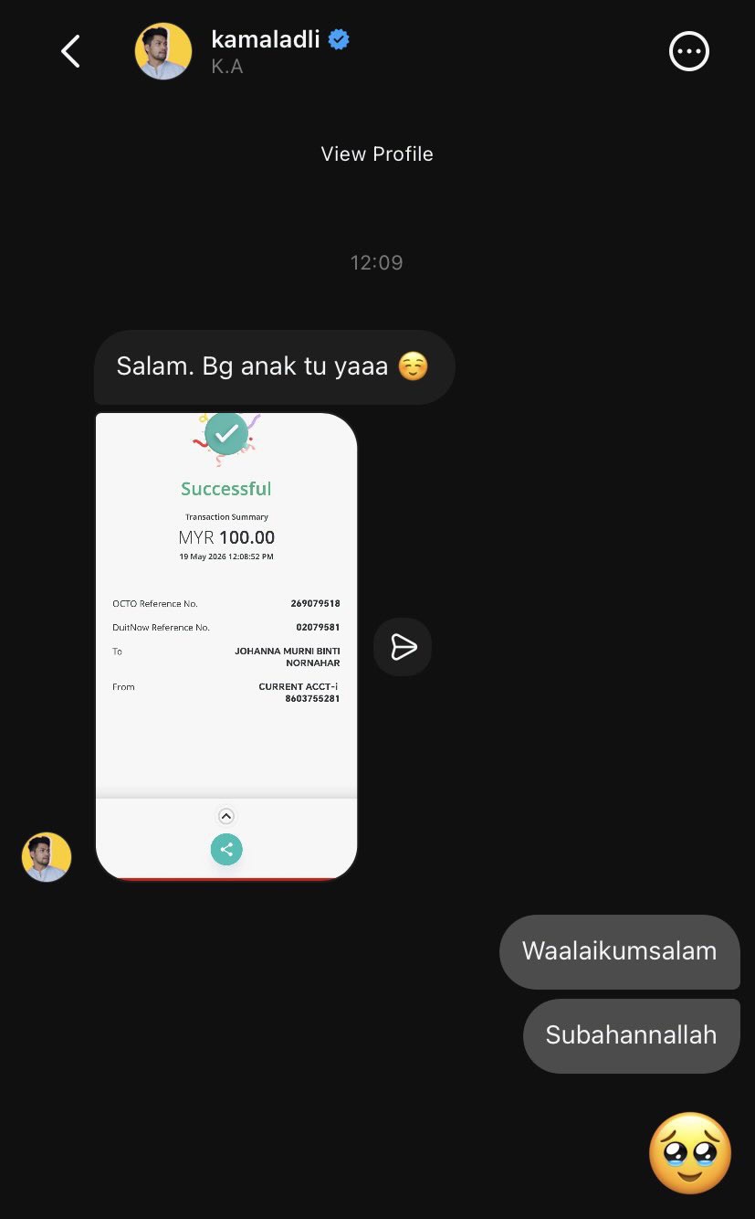 Image from: Video anak kira duit syiling, Kamal Adli prihatin hulur RM100 – “Minta nasi ayam terpaksa cakap tiada duit”
