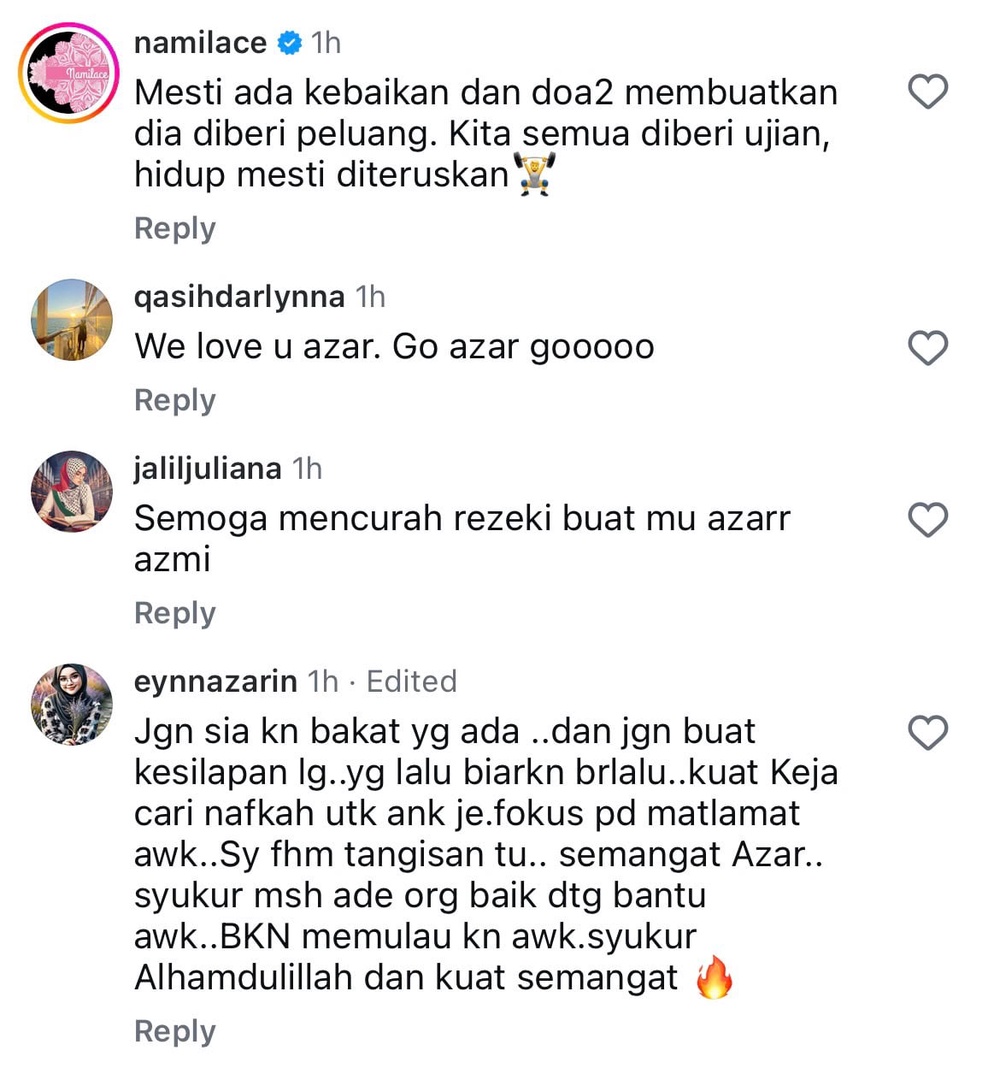 Image from: Azar Azmi gagal tahan sebak, kembali berlakon selepas tujuh tahund menghilang – “Saya nervous, takut”