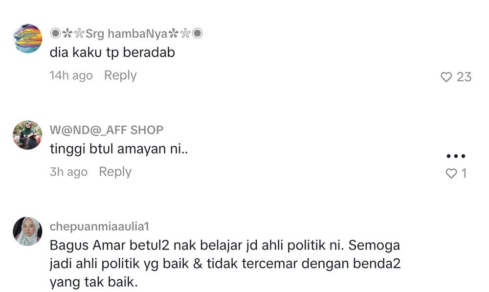Image from: Ammar Ahyan ramai peminat! Dipuji tinggi adab, ada aura pemimpin
