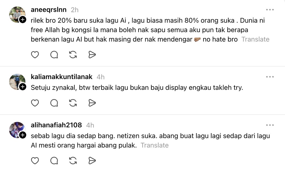 Image from: Zynakal kecewa ramai suka lagu AI, minta hargai usaha pencipta lagu sebenar