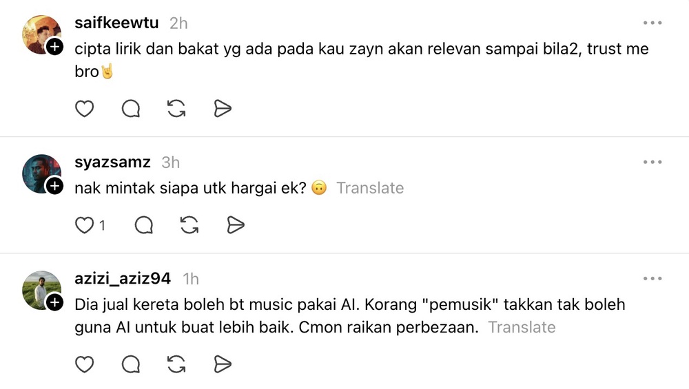 Image from: Zynakal kecewa ramai suka lagu AI, minta hargai usaha pencipta lagu sebenar