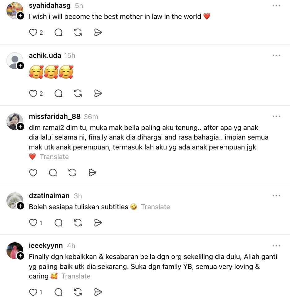 Image from: Sambut hari ibu bersama-sama, ramai sebak Bella Astillah dihargai keluarga tunang