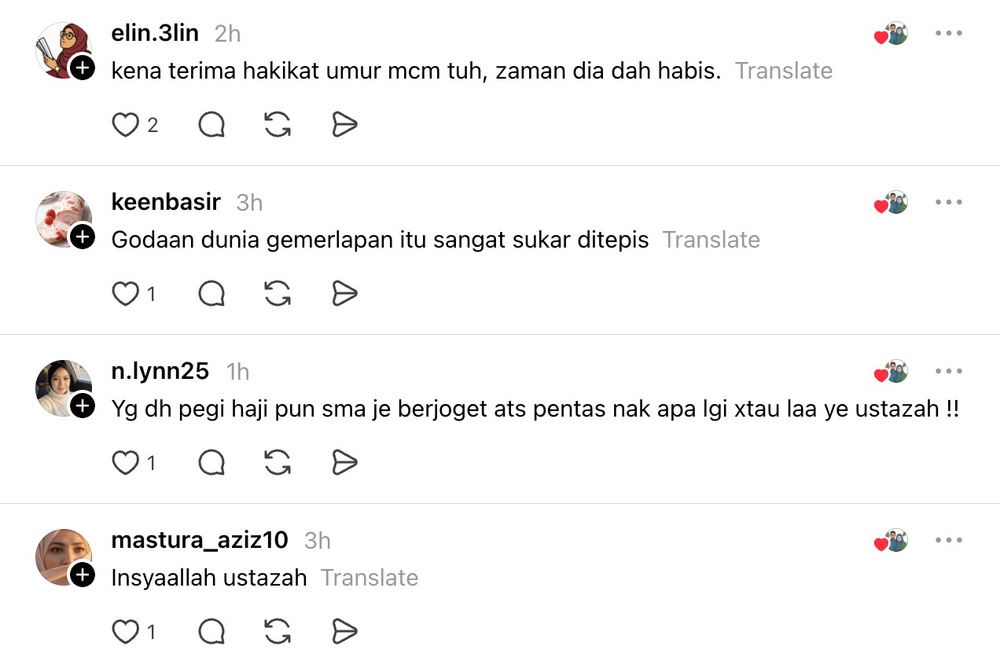 Image from: Ustazah Asma’ Harun kecewa artis veteran kembali aktif dalam dunia hiburan – “Ujian buat mereka”