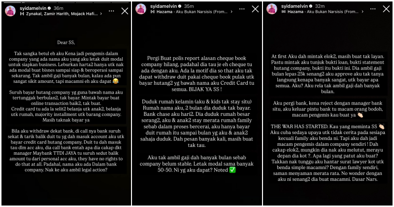 Image from: Syida Melvin beri bayangan dianiaya suami – “Aku jadi pengemis dalam syarikat sendiri”