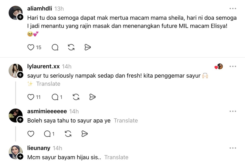 Image from: Rajin masak untuk mentua, Elisya Sandha dipuji netizen – “Menantu dan mentua dari syurga”