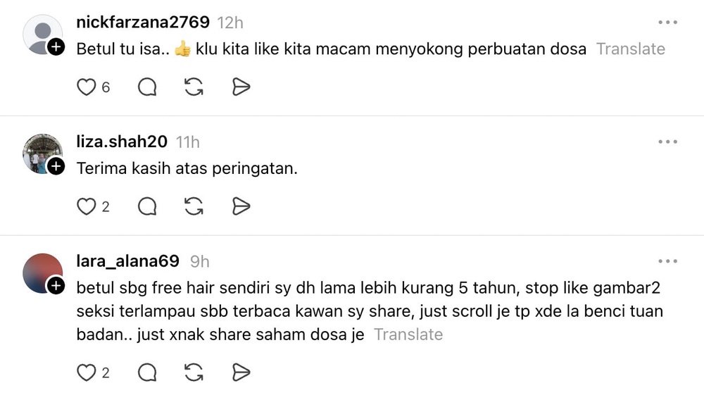 Image from: Isa Khan tegur netizen suka ‘like’ foto seksi unsur maksiat – “Tanggung sekali dosa tu”