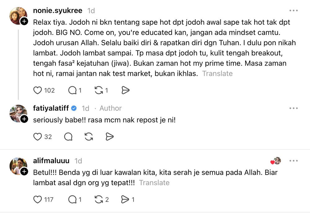 Image from: Fathia Latiff dah berhenti fikir soal nak kahwin – “Melainkan masih cantik, ada harapan lagi”