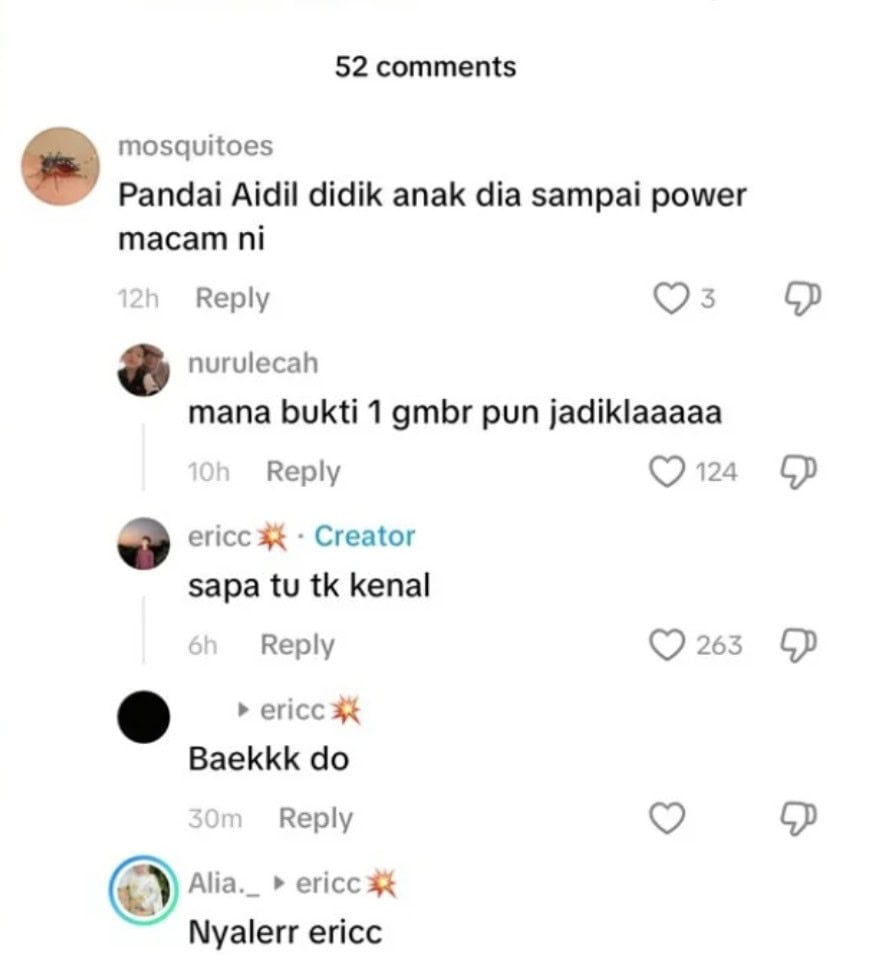 Image from: Netizen petik nama Aidil Zafuan, respon anak Rita Rudaini jadi perhatian – “Siapa tu tak kenal?”