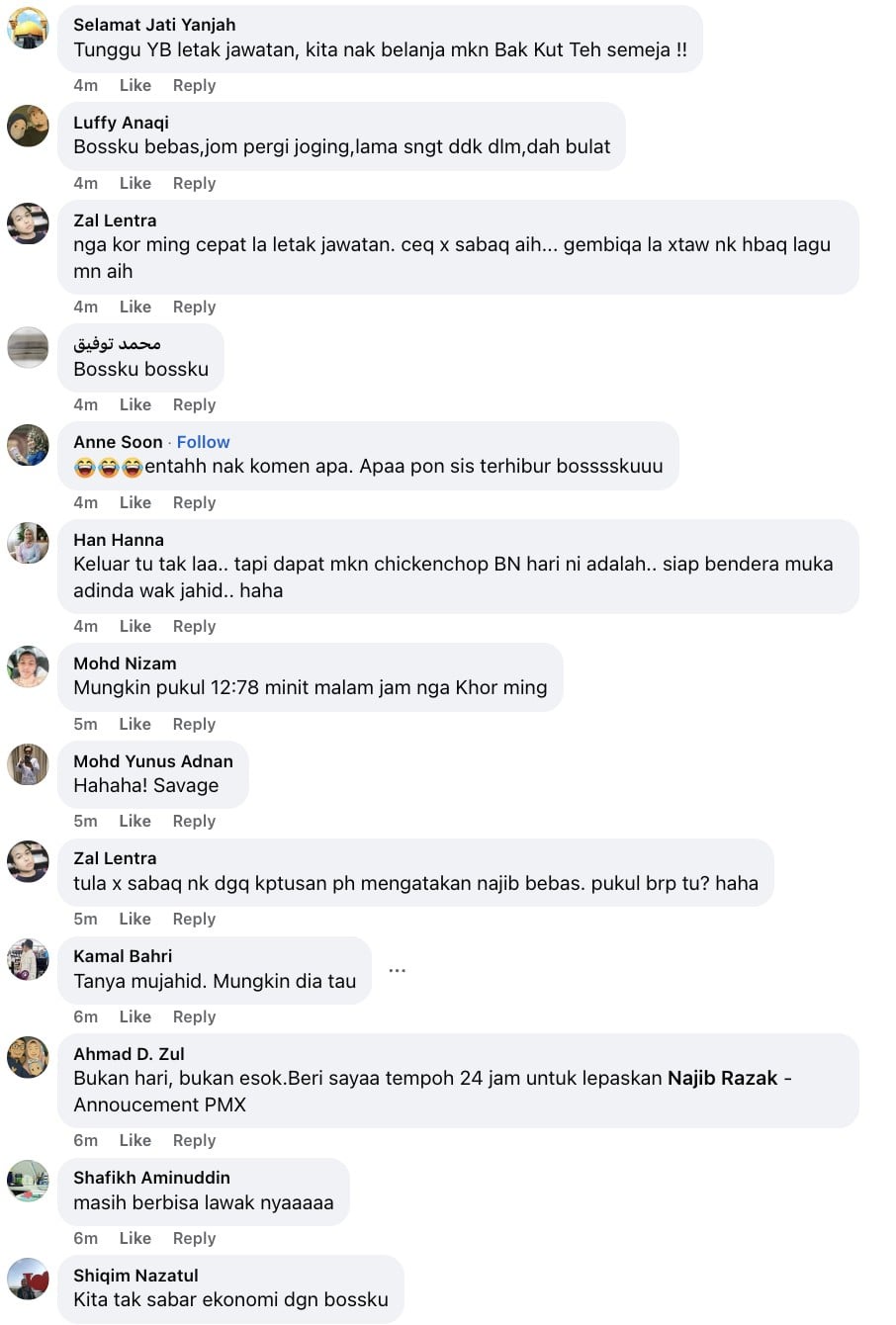 Image from: BN menang besar PRN Johor: ‘PH tak mungkin bohong, jadi Najib bebas tak hari ini? Pukul berapa?’