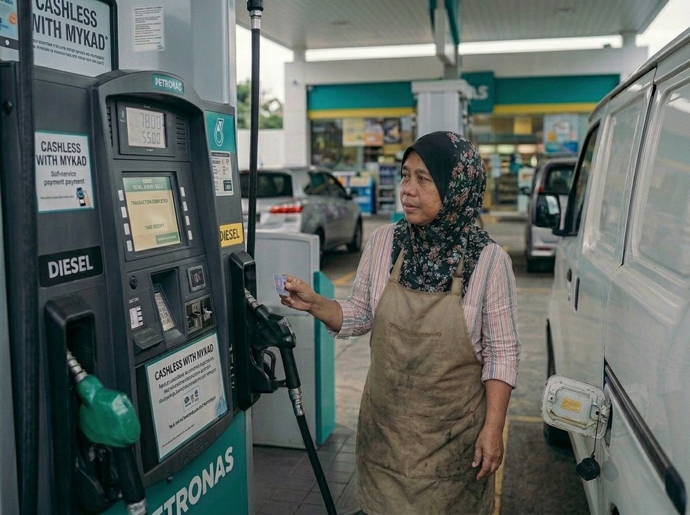 Image from: Dari ambil stok hingga tutup gerai, BUDI MADANI Diesel bantu peniaga terus cari rezeki