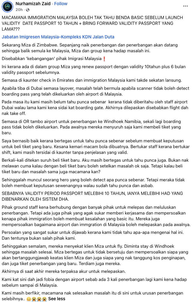 Image from: Tempoh sah 10 tahun? KP Imigresen jelaskan pemegang pasport perlu beli tiket di kaunter