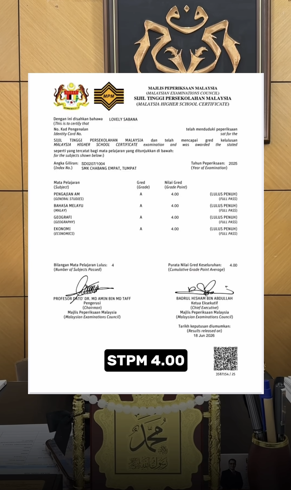 Image from: Tak cukup kos sambung belajar di UPSI, MARA tampil bantu Lovely Sabana ringankan beban