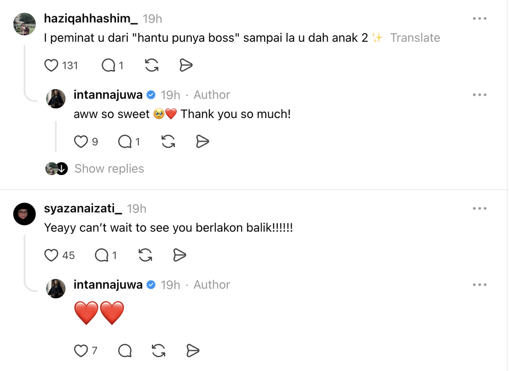 Image from: Intan Najuwa lega dah bersalin, pasang niat untuk kembali berlakon