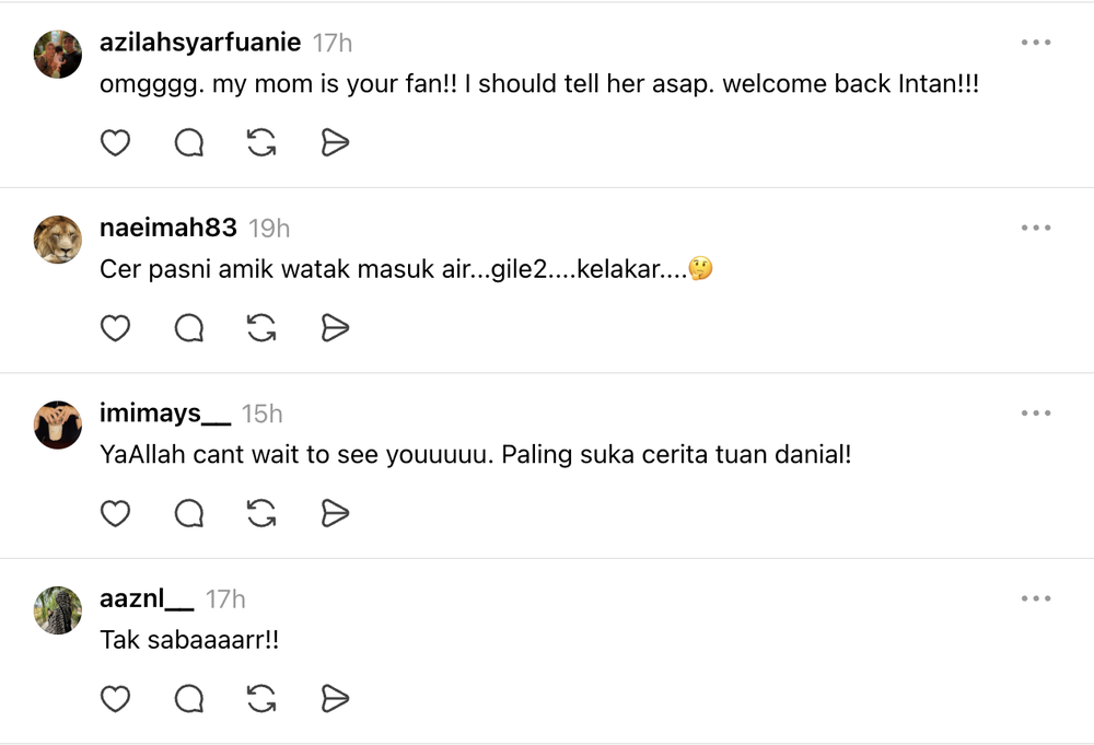Image from: Intan Najuwa lega dah bersalin, pasang niat untuk kembali berlakon