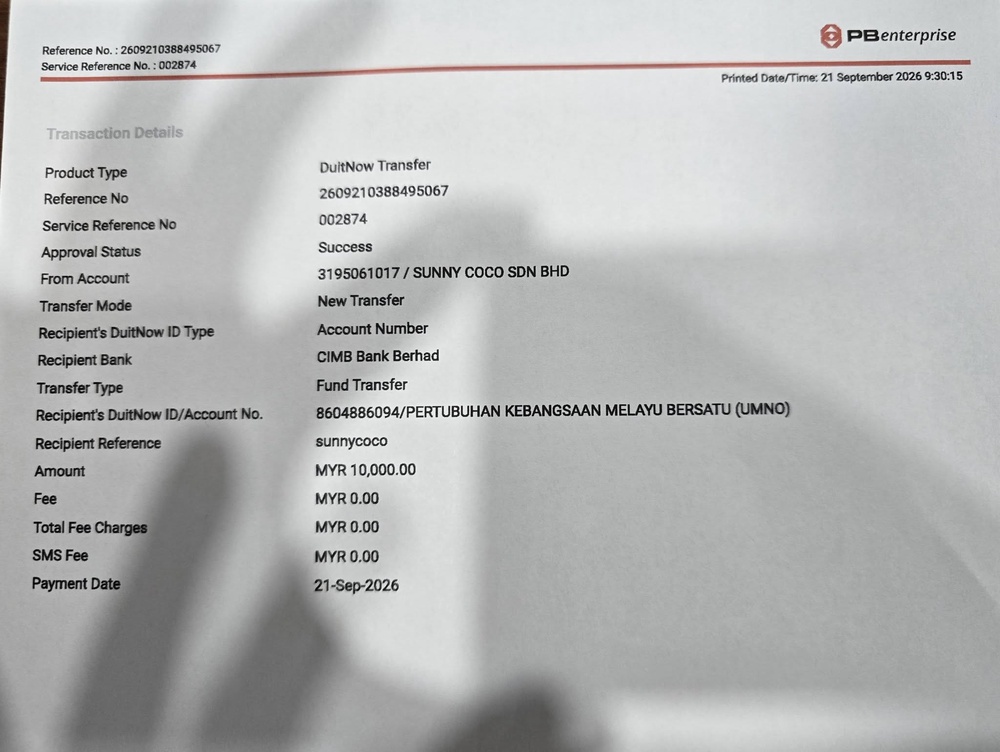 Image from: Nak balas budi! Peniaga tau fu fah sumbang RM10,000 untuk bebaskan Najib