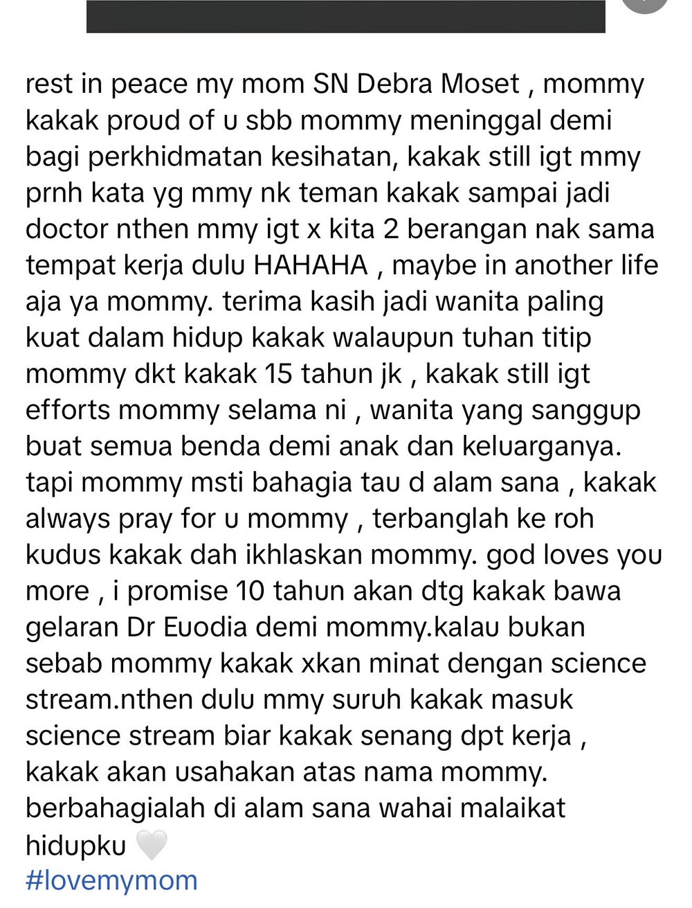 Image from: Cita-cita jadi doktor diteruskan, Sarawak tanggung pendidikan anak mendiang Debra
