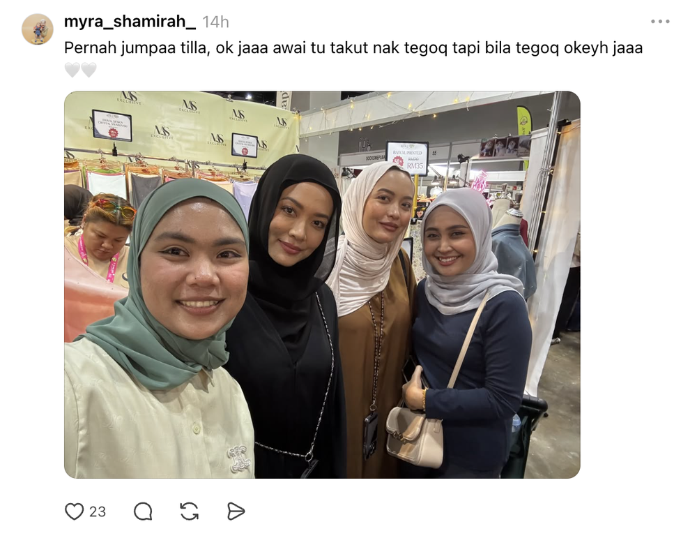 Image from: Muka garang bukan sombong! Syatilla Melvin minta jangan segan, tegur jika terserempak