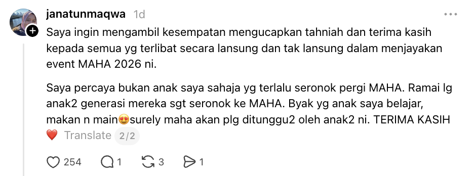 Image from: Menangis MAHA 2026 selesai, Mat Sabu pujuk kanak-kanak -“Jangan teriak dik, sedih Pak Mat tengok”
