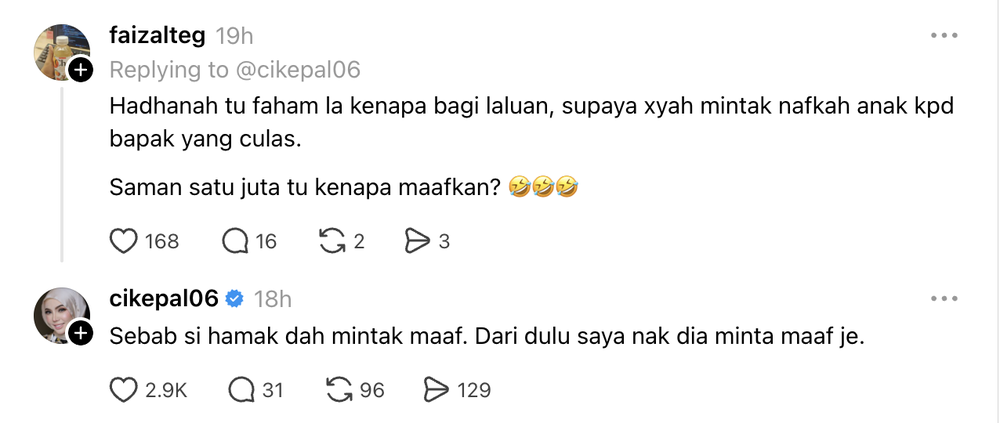 Image from: “Si hamak dah minta maaf” – Cik Epal dedah sebab tarik balik saman RM1 juta terhadap Dewi