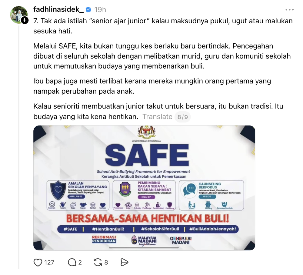 Image from: Buli: Asyraf Wajdi beri tujuh langkah ‘radikal’, Fadhlina jawab banyak sudah & sedang dibuat!