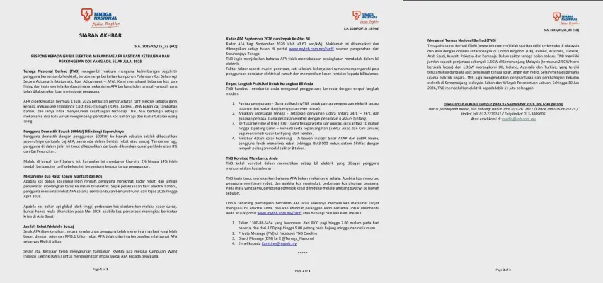 Image from: Netizen persoal bil elektrik naik mendadak, TNB tutup ruangan komen di media sosial