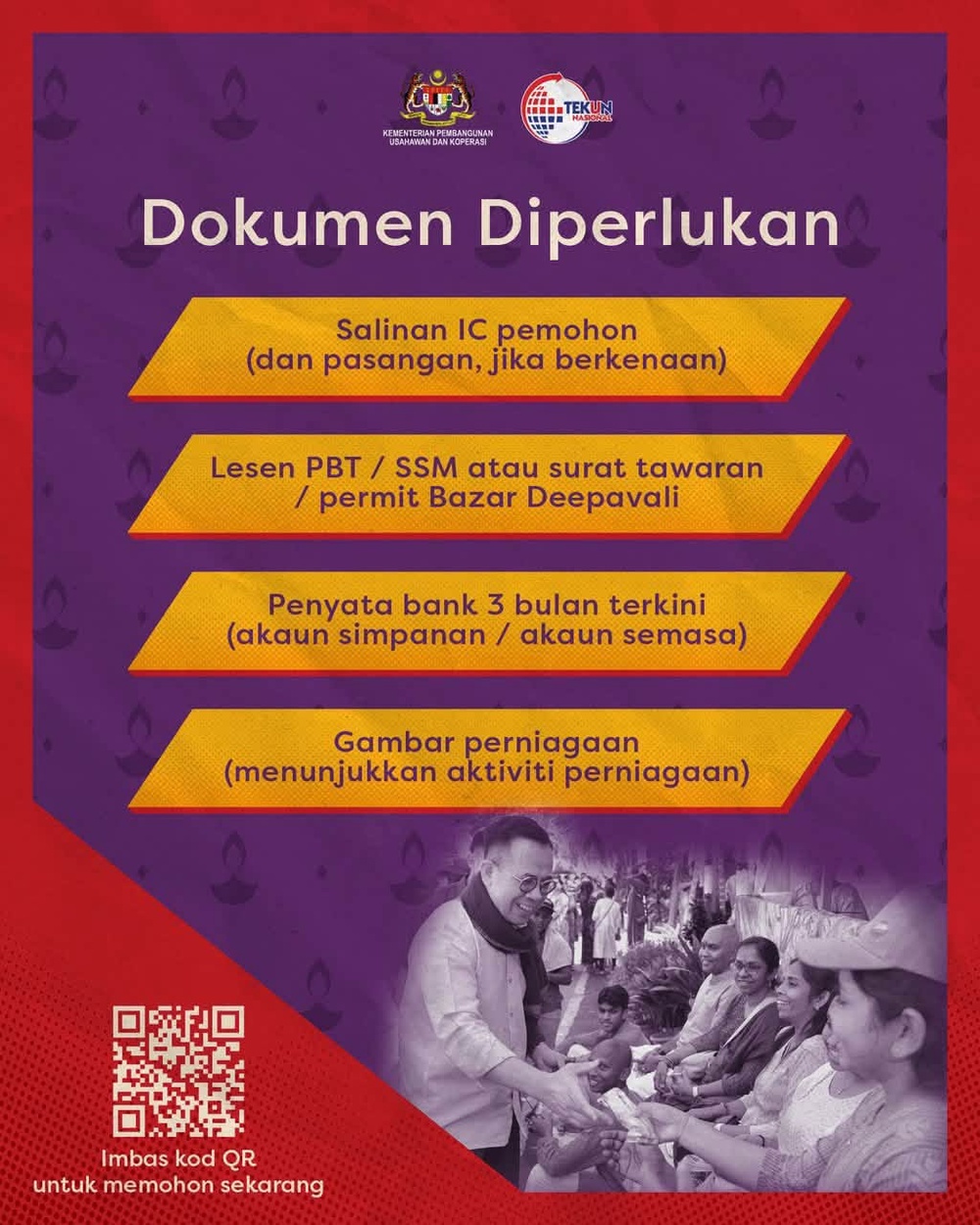 Image from: Usahawan India boleh senyum! KUSKOP lancar BERKAT Deepavali, tawar pembiayaan hingga RM30,000