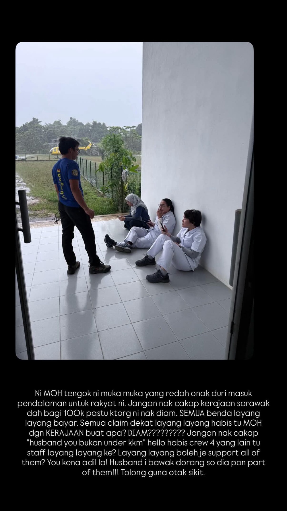 Image from: Tragedi Flying Doctor: Sudah sebulan, waris persoal isu kebajikan -“MOH buat apa?”