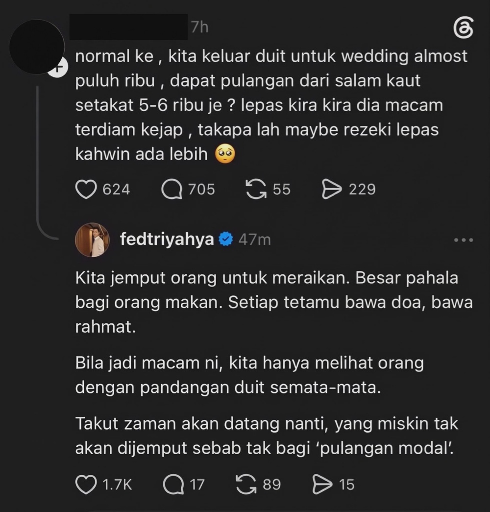 Image from: Fedtri Yahya tegur individu persoal ‘salam kaut’ sedikit – “Takut akan datang, yang miskin tak dijemput”