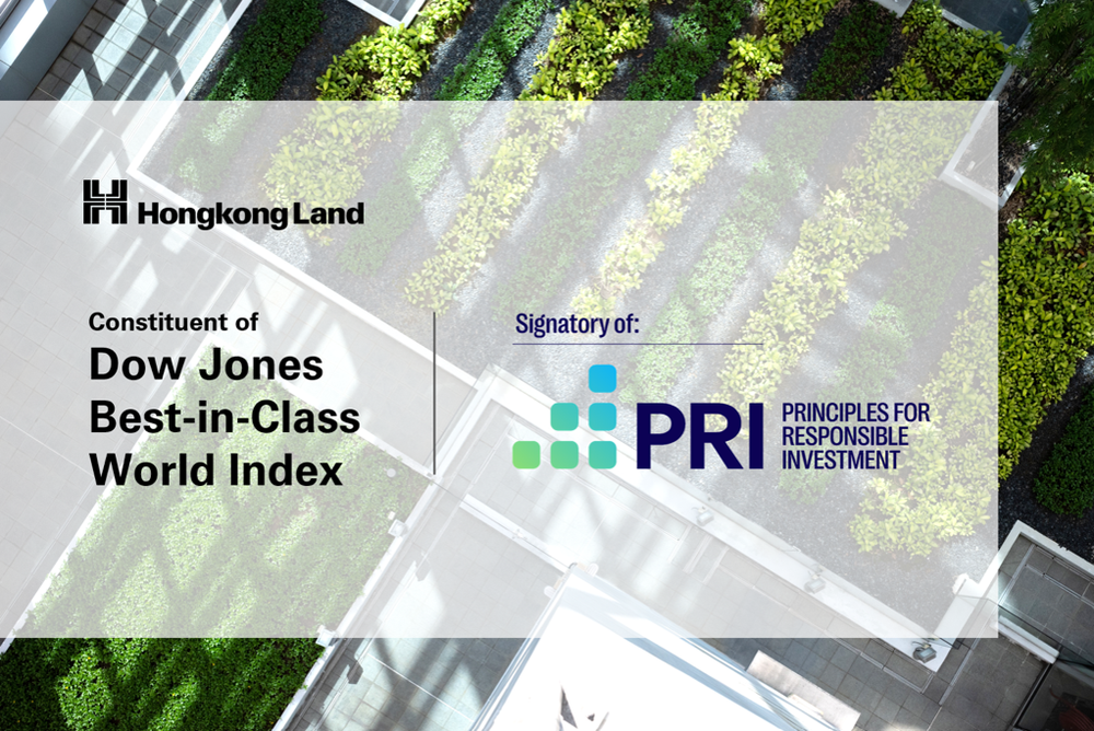 Hongkong Land retains status as constituent of Dow Jones Best-in-Class World Index and becomes a signatory of UNPRI