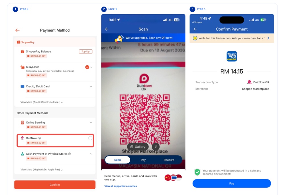 Image from: You Can Now Pay For Your Shopee Orders With TNG eWallet