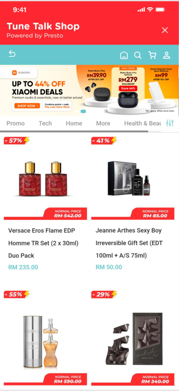 Image from: Tune Talk Launches In-App Shopping Platform