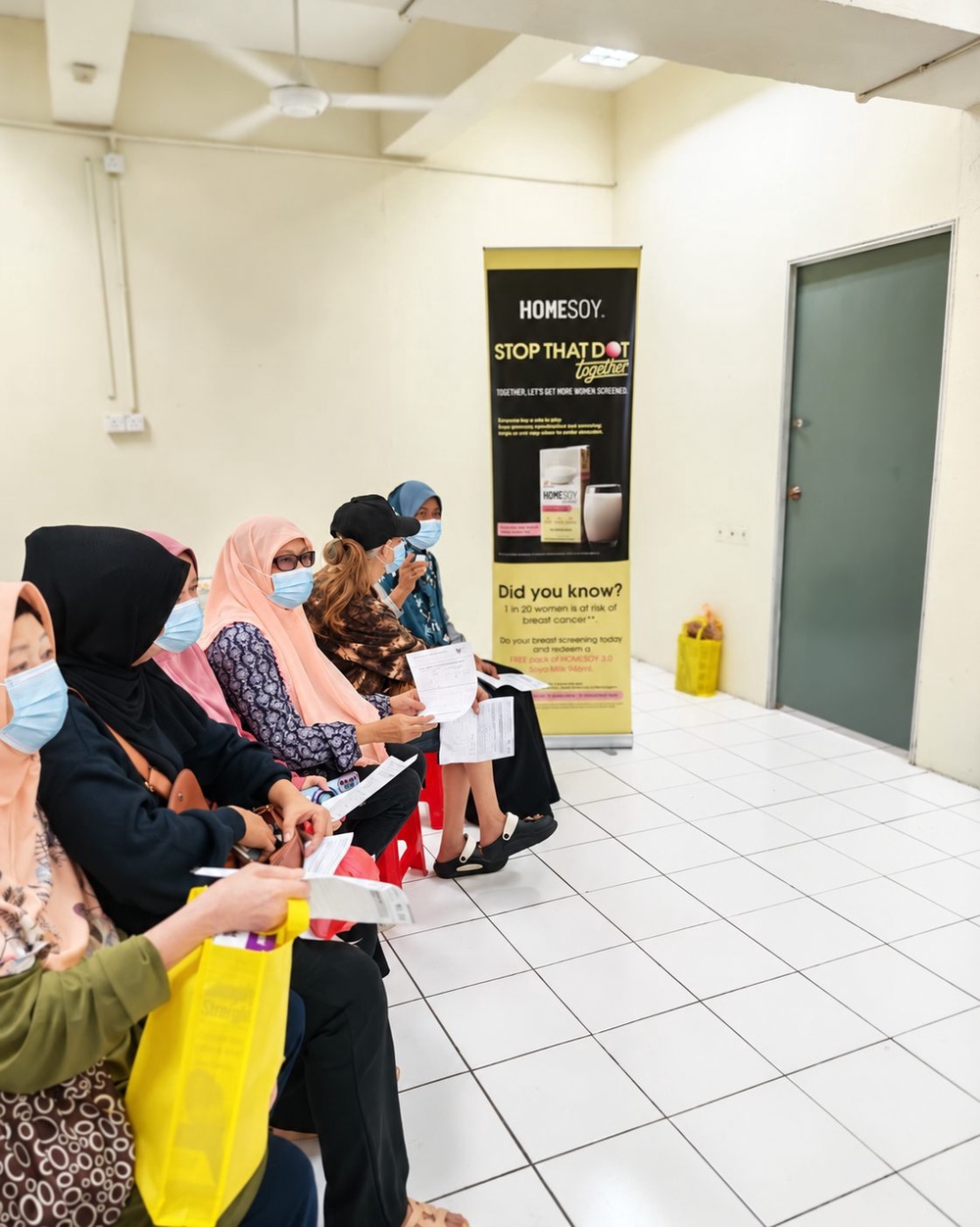 Participants at PPR Pinggiran Bukit Jalil waiting for breast cancer screening