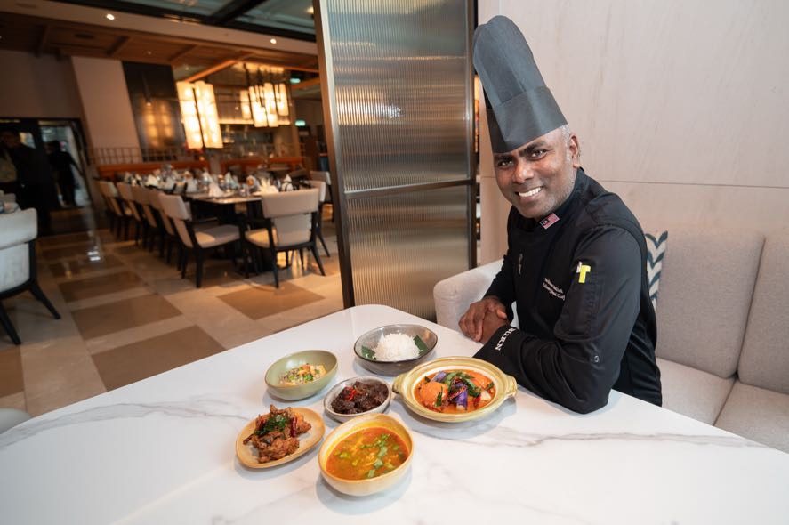 Head Chef Parthiban Nalliah with dishes from the Home in Malaysia menu