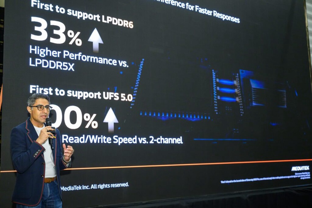 MediaTek Dimensity 9600 Pro LPDDR6 and UFS 5.0 support slide