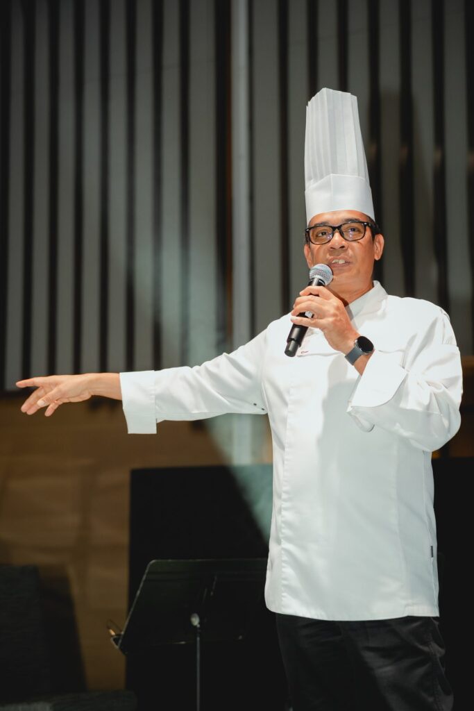 Executive Chef Hisham Jaafar speaking at Flavours of KLCC