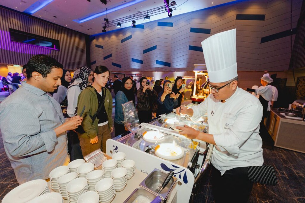 Pastry chef serving gelato at Flavours of KLCC