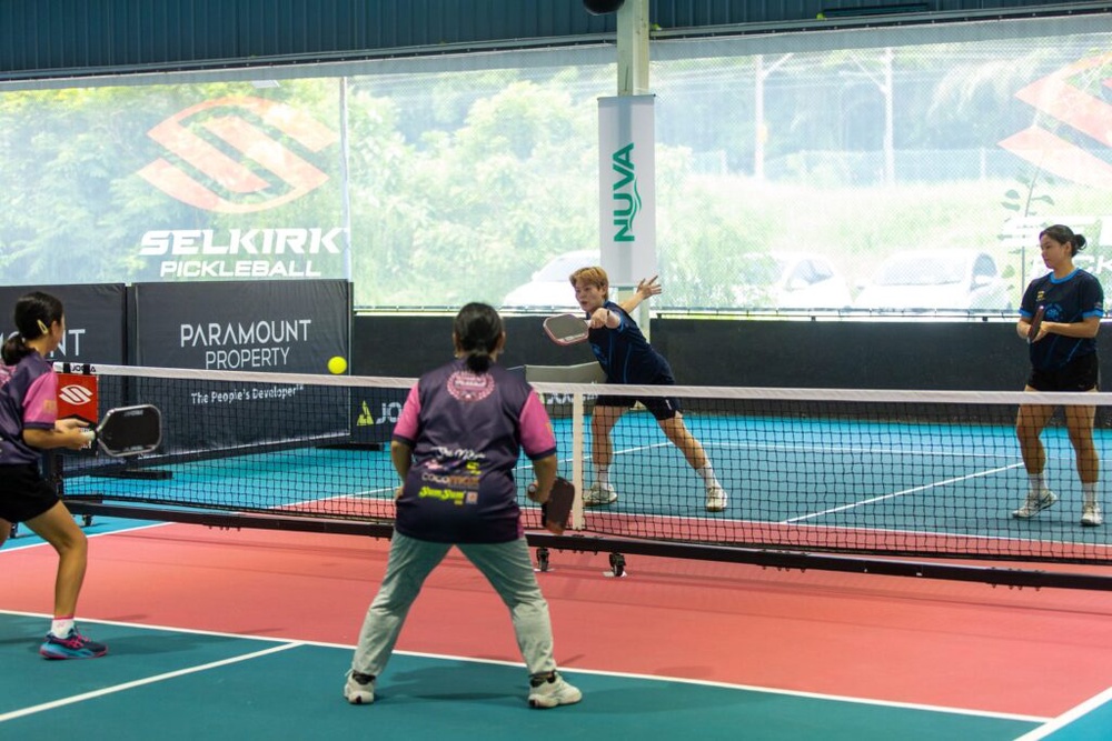 Doubles match on court at the Paramount Cup 2026 pickleball tournament