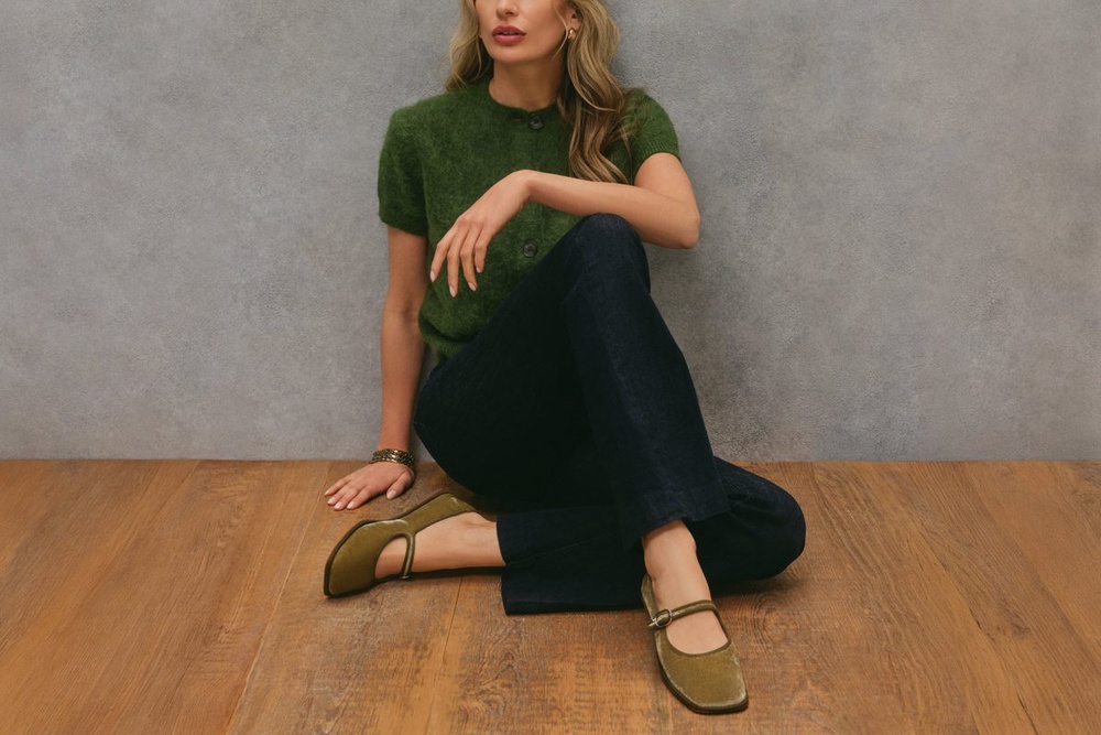 Sam Edelman Sutton Mary Jane in Avocado Velvet