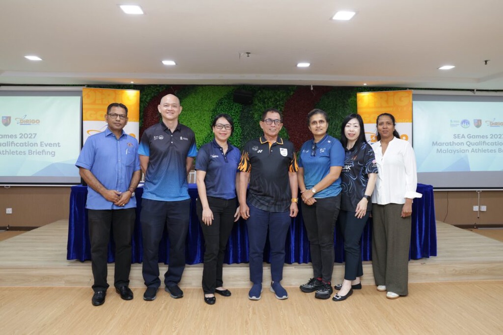 SEA Games 2027 marathon qualification organising officials at the Malaysian athletes briefing