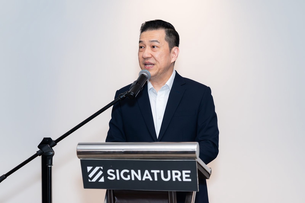 Lau Kock Sang speaking at Signature Flagship Store launch
