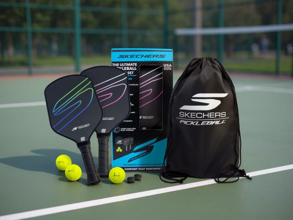 Skechers Pickleball Paddles Bundle Set with balls and drawstring bag